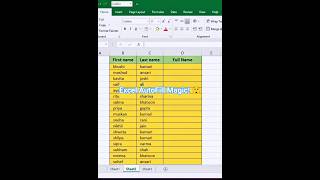 Excel Flash Fill Trick 😲 | Auto Join Names in 1 Second | Excel Shortcut 2025 #tipsandtricks