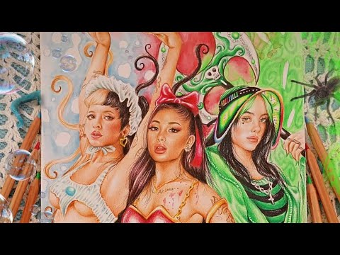 Melanie, Ariana, and Billie as Powerpuff Girls Drawing