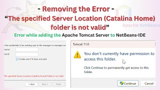 Error "The specified Server Location (Catalina Home) folder is not valid" while adding Tomcat Server