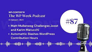 Podcast E87: Matt Challenges Joost and Karim, Automattic Slashes WordPress Contribution Hours
