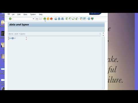 TYPES and DATA in SAP ABAP