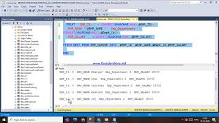 87.DYNAMIC CURSOR IN CURSORS  - HINDI