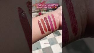 MyGlamm LIT Liquid Matte Lipstick Swatches #myglamm #swatches #mattelipstick #lipstick