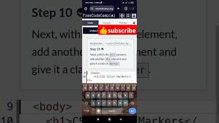 CSS Color Markers Solution | step9-10 freeCodeCamp Responsive Web Design in 60 Seconds!"