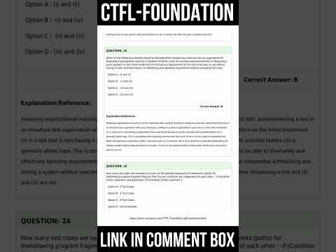 ISTQB Certified Tester Foundation Level Exam | CTFL-Foundation Exam Questions