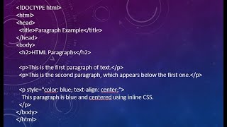 HTML, the paragraph tag / Align text inside a paragraph