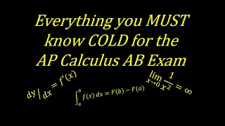 💥💥💥Stuff You MUST Know Cold for the AP Calculus AB Exam💥💥💥[EVERYTHING YOU NEED TO KNOW] 2025