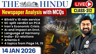 The Hindu Analysis - 14th January | The Hindu Newspaper Today with MCQs | Aasim Sir