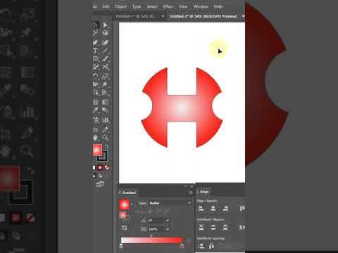 Letter H Logo design in adobe illustrator #Shorts
