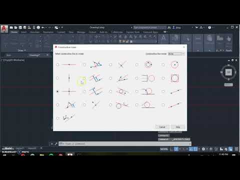 Construction Lines in AutoCAD 2020
