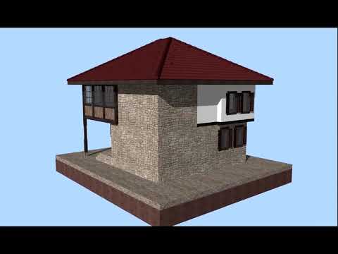 - 3D animacija kuće tradicionalnog stila gradnje -