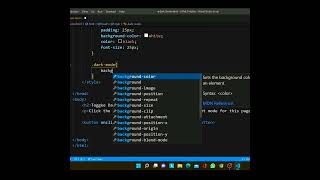 How to Change Theme of website Dark/Light mode using HTML, CSS and JavaScript || #shorts