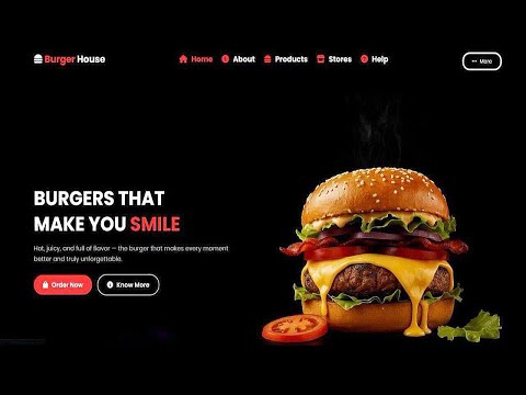 Build a Modern Burger House Website Using HTML & CSS | Fast & Clean Landing Page Tutorial