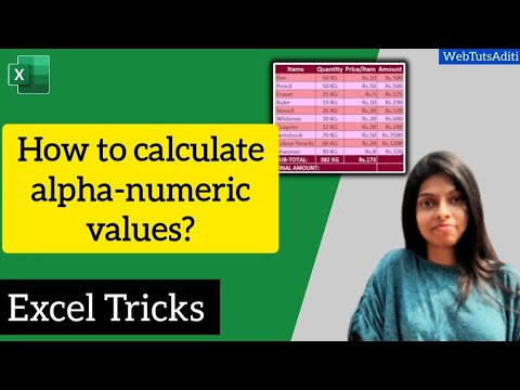 Calculate alpha-numeric values in Excel | Excel Tricks #excel #alphanumericseries #webtutsaditi