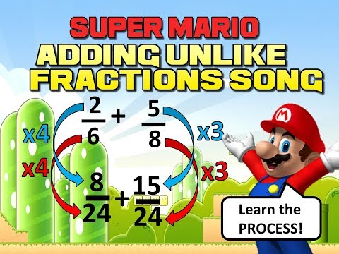 Add/Sub UNLIKE Fractions - Super Mario Style!