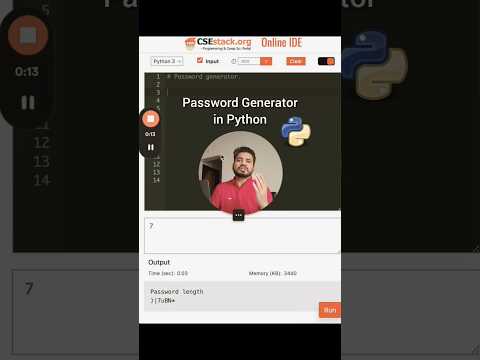 Wow! Use #Python to generate Password 👨‍💻
