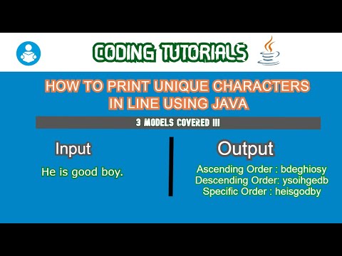 CODING SOLUTIONS|JAVA PROGRAMS|STRING MANIPULATIONS|HOW TO PRINT UNIQUE CHARACTERS IN LINE|3 MODELS