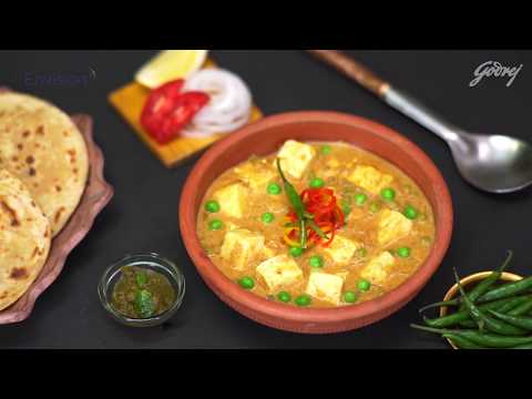 Paneer Peas Curry on Godrej Microwave Oven