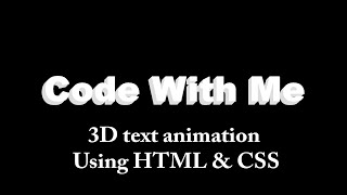 3D Text Using HTML & CSS