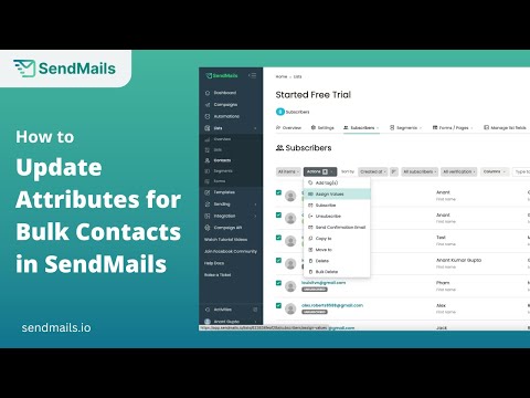 How to Update Attributes for Bulk Contacts in SendMails?