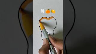 🦷🍊🍋 Satisfying Painting 🎨 #art #satisfyingvideo #shorts