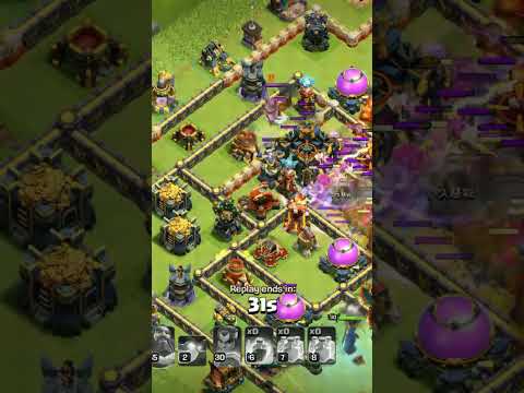 CLASH OF CLANS TH14 VS TH17 FULL MAX BASE EASY 3STAR POWER OF CLONE SPELL😈 #coc #clashofclans#shorts