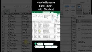 How to Rename Excel Sheet with Shortcut