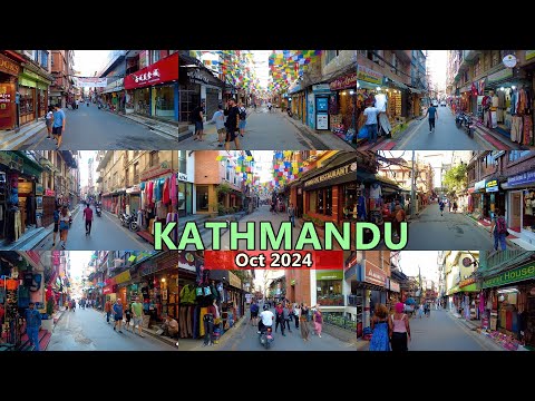 Thamel, Kathmandu's Commercial, Tourist and Busiest Area Ride, Nepal 13 Oct 2024