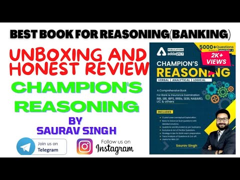 Champion's Reasoning Book by Saurav sir || Unboxing and honest review || Best book for banking exams