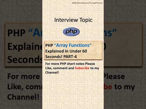 PHP Array Functions Part4 #php #phpdeveloper #coding #interview #phpoop #shortnotes #shortsvideo