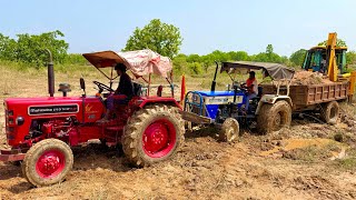 Tractor Power Test in Deep Ditch Swaraj 735 Fe | Mahindra 275 | Jcb 3dx #jcb #tractor