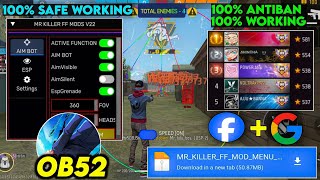 OB52 FREE FIRE MOD MENU 🔥 UNLIMITED DIAMOND HACK 🔥 FF MOD MENU APK 2025