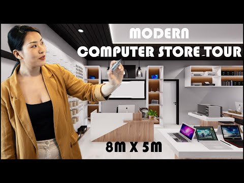 Modern Computer Shop Design | PC Store Design | Computer shop | Laptop Store Interior Design (8x5 m)