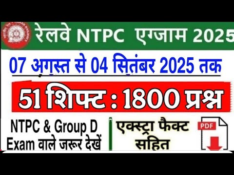 RRB NTPC Question Paper 2025 | RRB NTPC 2025 All Shift GK Question | RRB NTPC Exam Analysis 2025