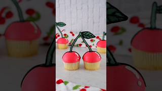 comic cherry cupcakes 🍒 #comiccake #cartooncake #caketrends #popart #cupcakes #cherry #baking