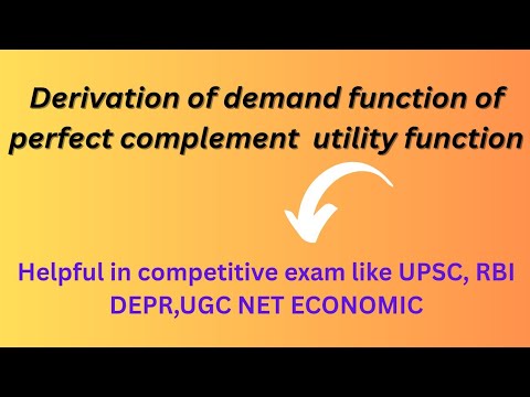Demand function derivation in case perfect complement utility function