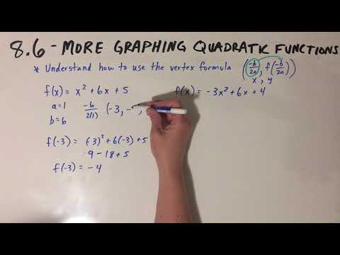 8.6 - How to Use the Vertex Formula