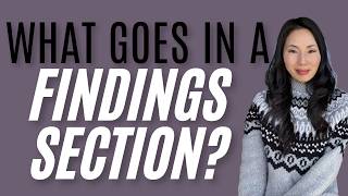 How to Write A Findings Section in Informational Reports