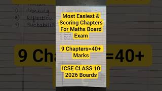 Most Easiest Scoring Chapters In Maths #class10icse #icseclass10 #icsemathematics #icsemaths10 #exam