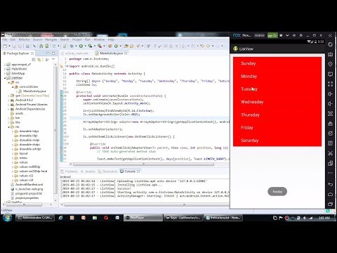 ListView In Android | Eclipse