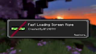 "Fast Loading Screen Addon for MCPE 1.21+ | Speed Up Your Game!"