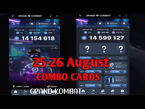 GRAND KOMBAT 26 AUGUST COMBO CARD | GRAND KOMBAT WITHDRAWAL | HAMSTER KOMBAT LIST DATE| #grandkombat