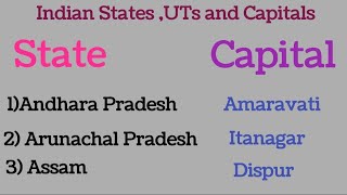 Indian States and Their Capitals along with Union Territories 2023| states and capitals in english