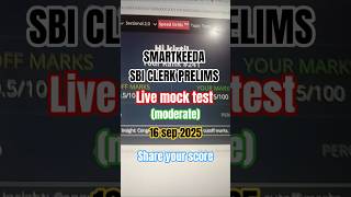 SMARTKEEDA SBI CLERK PRELIMS LIVE MOCK TEST #bankexam #sbiclerk #smartkeeda #livemocktest #16sep