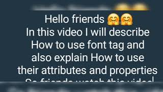HTML part 4 | How to use font tag in HTML coding || How to use tag properties || Font tag
