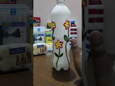 Bottle painting with acrylic paint