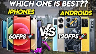 IPHONE VS ANDROID☠️• WHICH ONE IS BETTER FOR GAMING 2025🔥•BGMI/PUBG TEST IN 2025❤️•120FPS VS 60FPS🚀