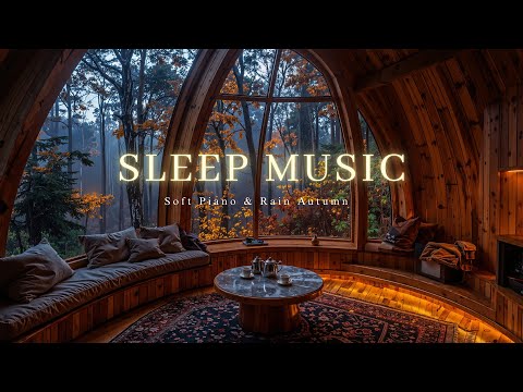 Autumn Rainy Cabin Jazz | Cozy Fireplace & Gentle Jazz for Sleep and Emotional Healing