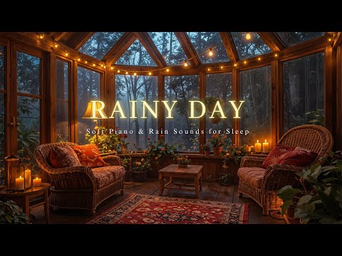 Rainy Evening Jazz in Glass Cabin | Soft Lights, Gentle Rain & Cozy Ambience for Relaxation