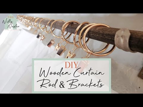 DIY Wooden Curtain Rod | DIY Curtain Rod Brackets | Long Curtain Rod | How To Install And Hang